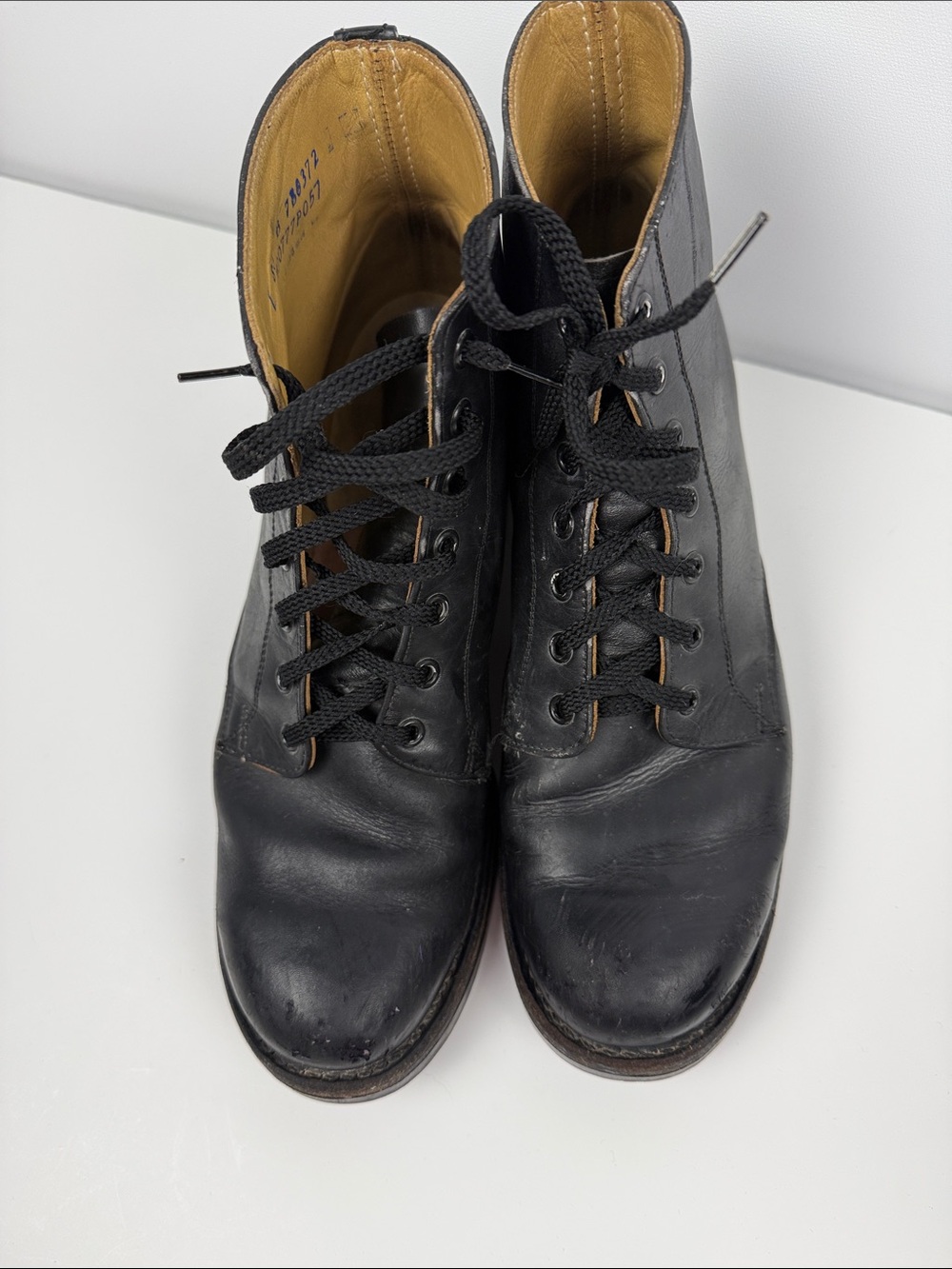 Men's Canadian parade Black Leather Lace-Up Boots